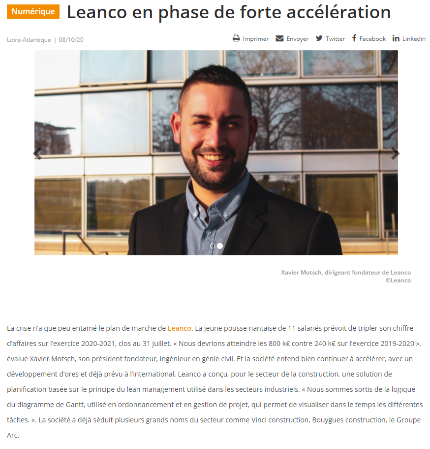 LeanCo à l’honneur dans la lettre API