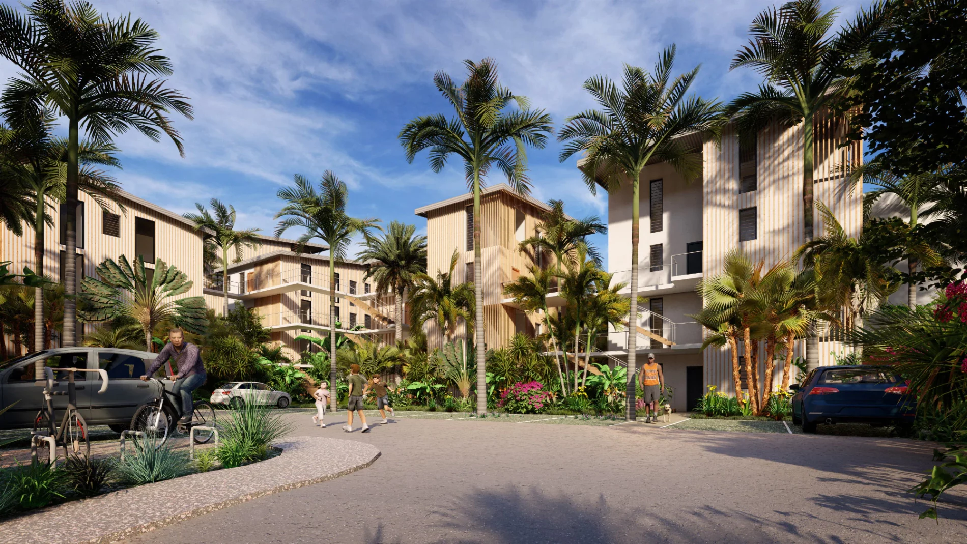 Les équipes de Mie Bim utilsent un logiciel planning OPC BTP sur l'opération des Palmiers de Coconi.